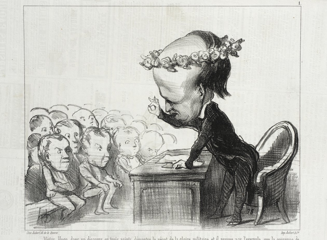 Victor Hugo egy három pontból álló beszédben... alkotó: Honoré Daumier