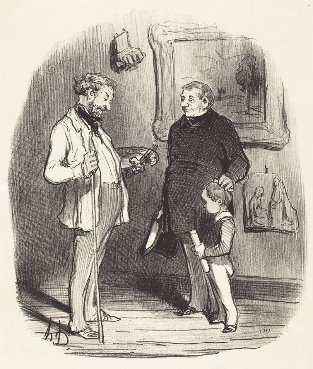 Itt van az én kicsikém... ha nincs elég eszköze... alkotó: Honoré Daumier