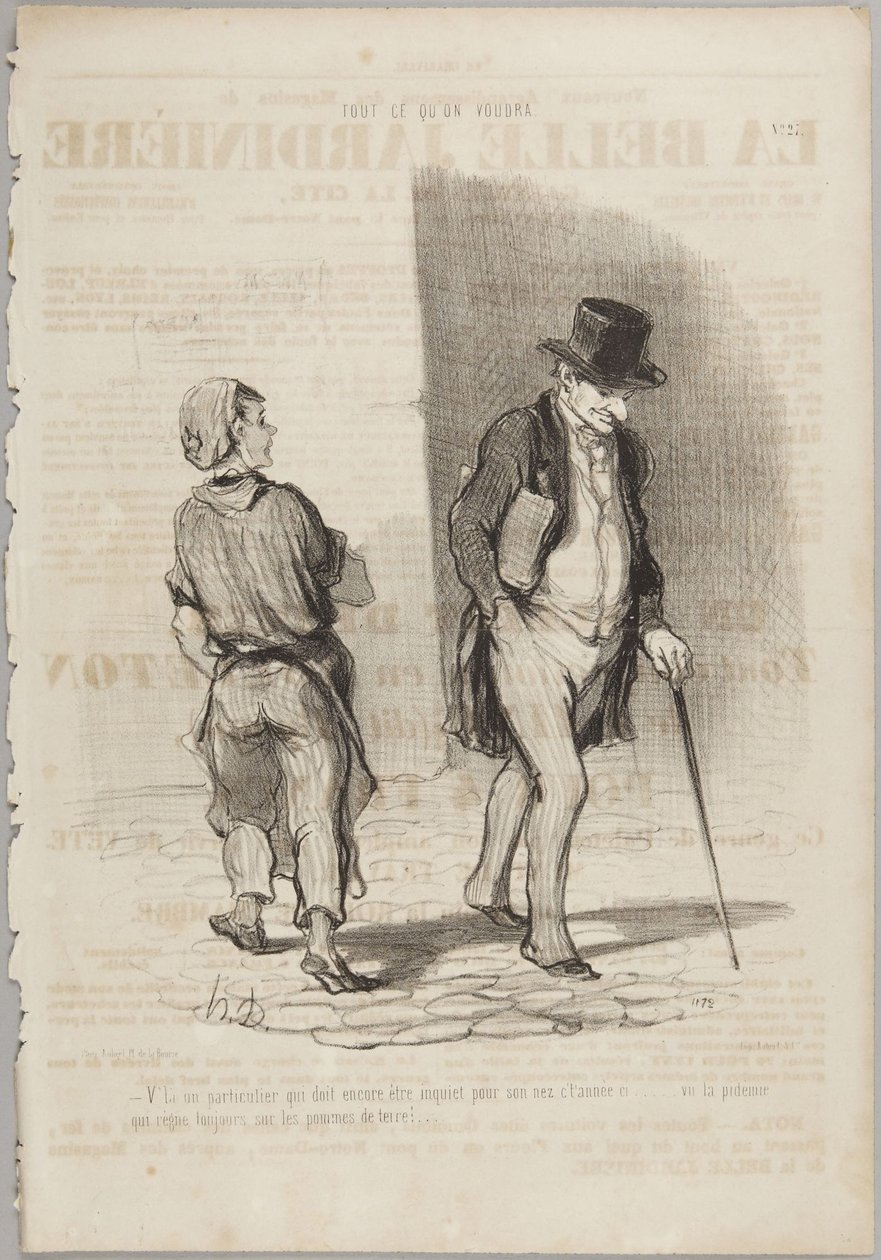 Itt egy úr, akinek még mindig aggódnia kell..., a Le Charivari Minden, amit csak akarunk című sorozatának 27. száma alkotó: Honoré Daumier
