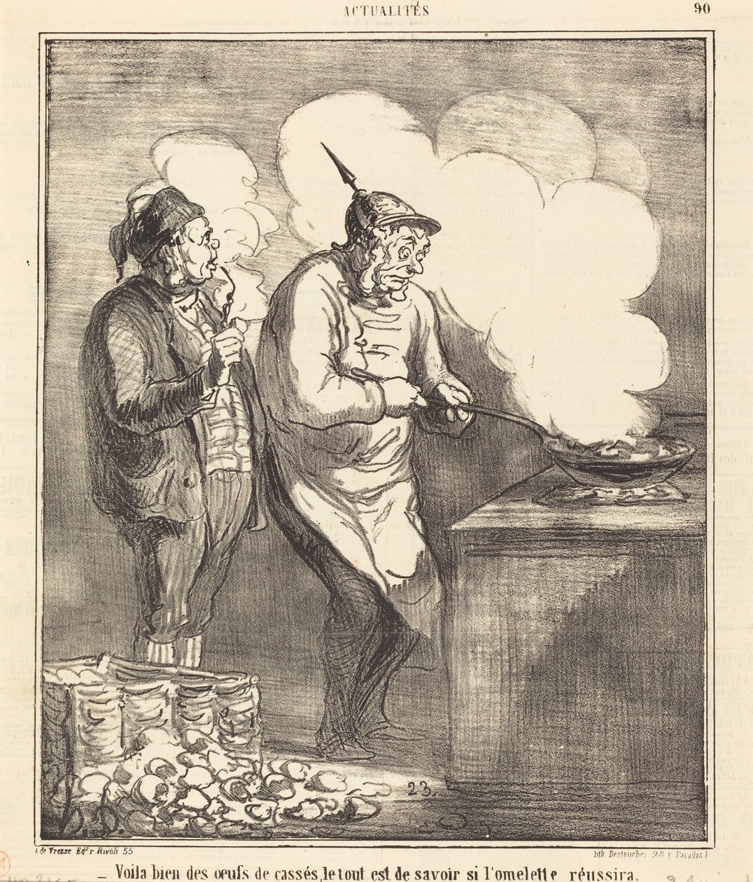Bizony sok tojás tört össze... alkotó: Honoré Daumier