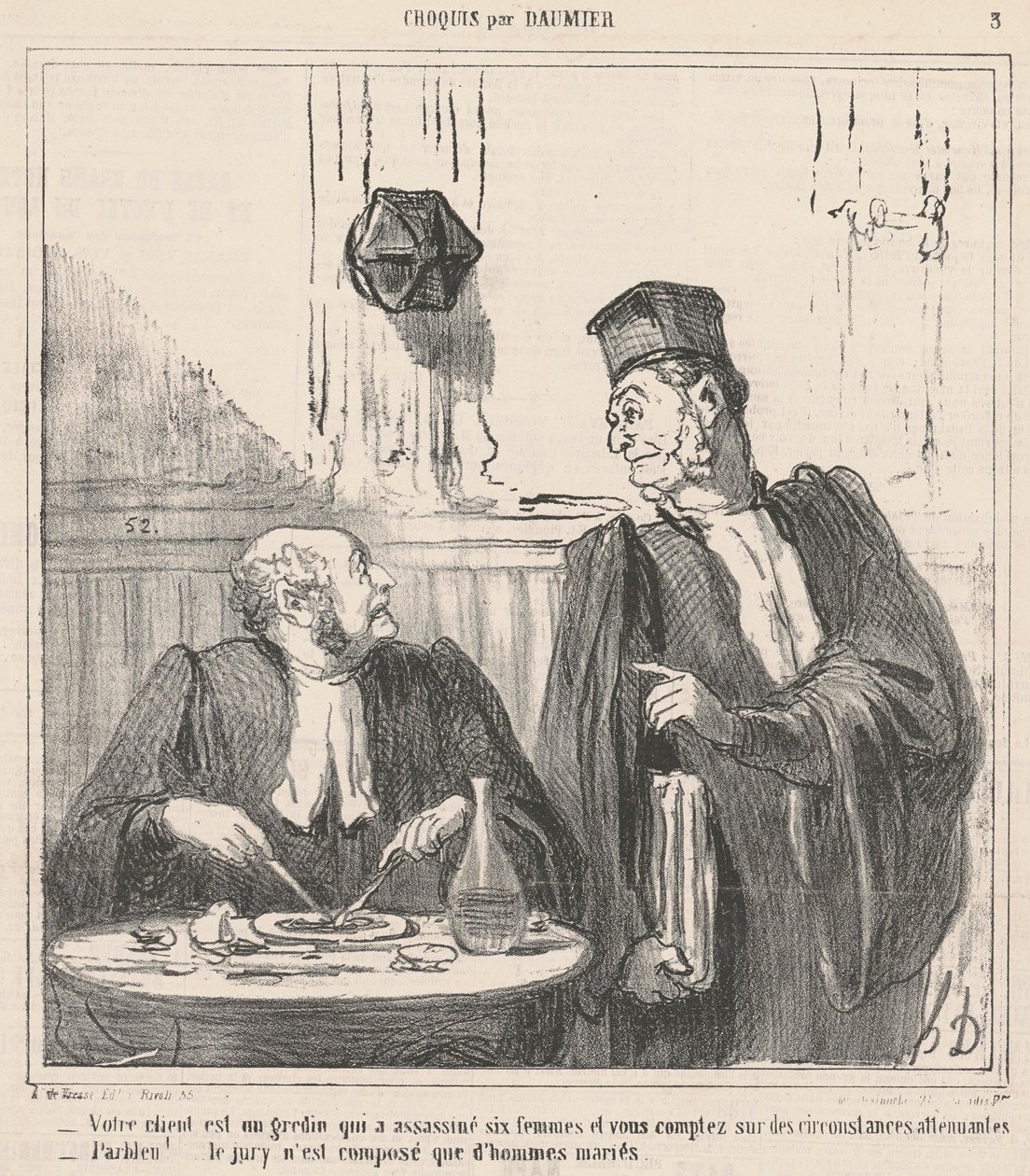 Az ön ügyfele gazember ... alkotó: Honoré Daumier