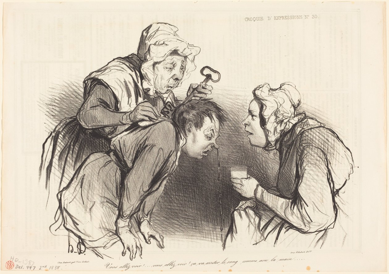 Majd meglátod!... Ez elállítja a vérzést... alkotó: Honoré Daumier