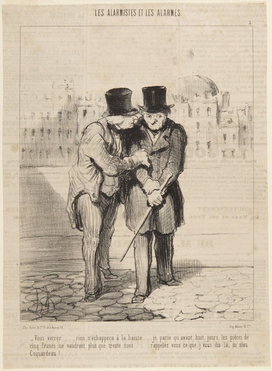 Meglátják... semmi sem menekül meg az áreséstől..., 3. szám a Le Charivari Riasztók és megrémültek című sorozatából alkotó: Honoré Daumier