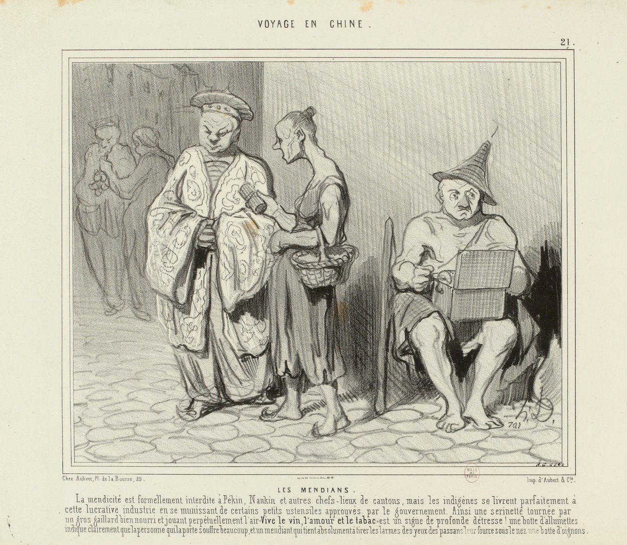 Reise nach China Nr. 21: Die Bettler. Das Betteln ist in Peking streng verboten... alkotó: Honoré Daumier