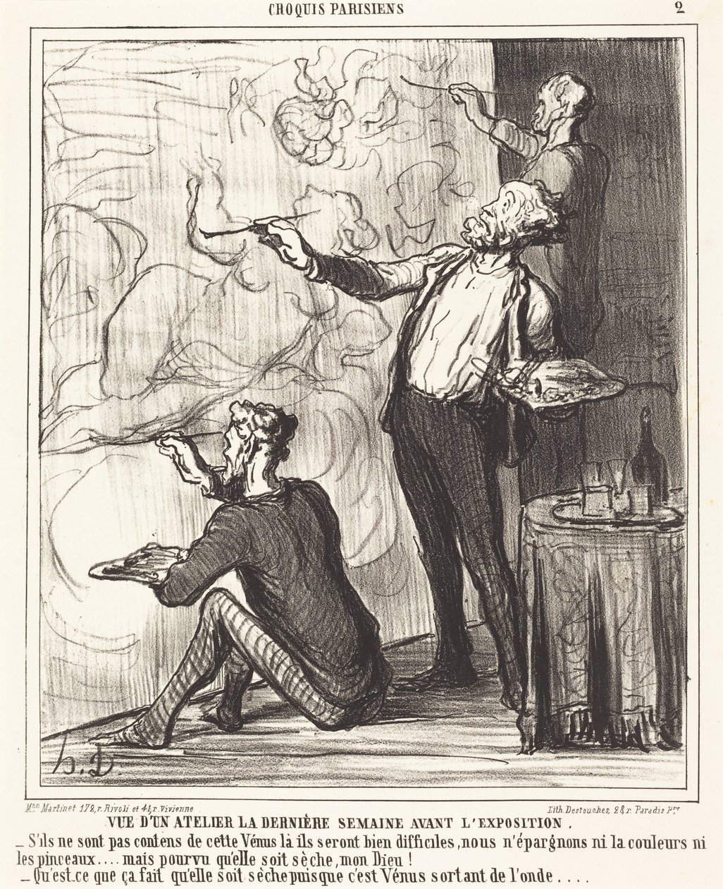 Egy műterem látképe... a kiállítás előtt alkotó: Honoré Daumier