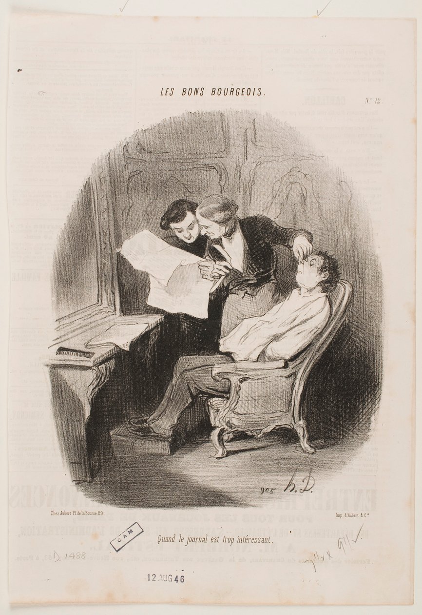 Amikor az újság túlságosan érdekes. alkotó: Honoré Daumier