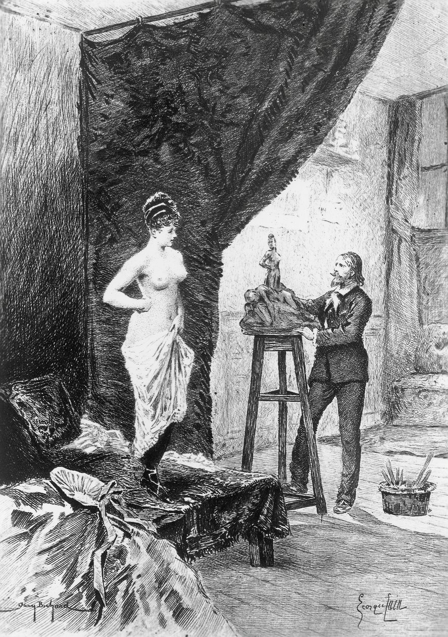 Illusztráció Georges Cain (1856-1919) Cousin Bette számára, Honore de Balzac (1799-1850) regénye a Human Comedy című többkötetes gyűjteményből, 1900-ban, Párizs alkotó: Honore de Balzac