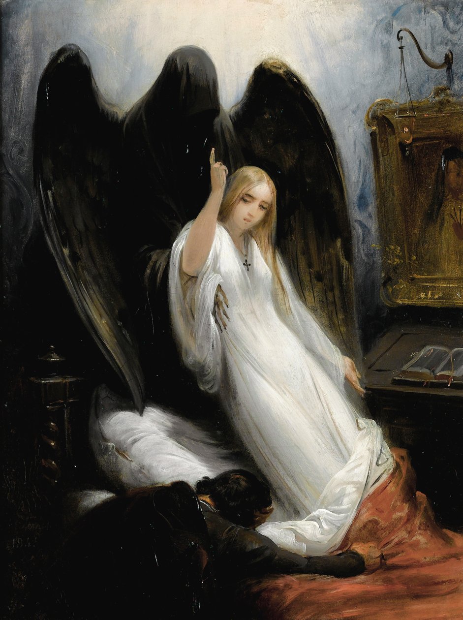 A halál angyala című tanulmány alkotó: Emile Jean Horace Vernet