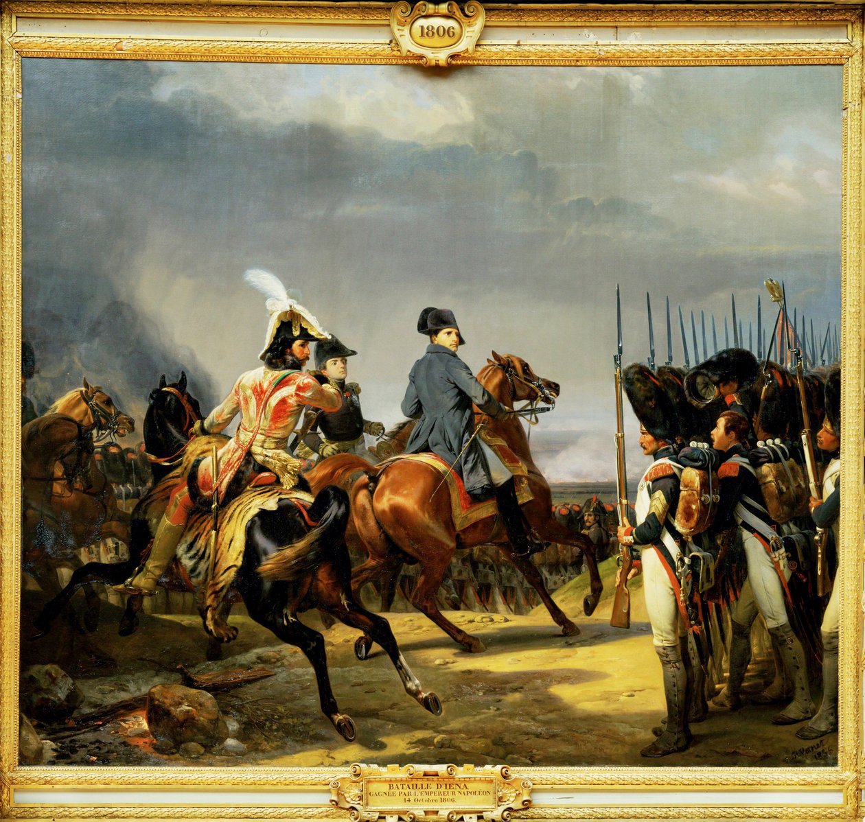 A jénai csata, amelyet I. Napóleon császár nyert meg 1806. október 14-én ... alkotó: Horace (after) Vernet