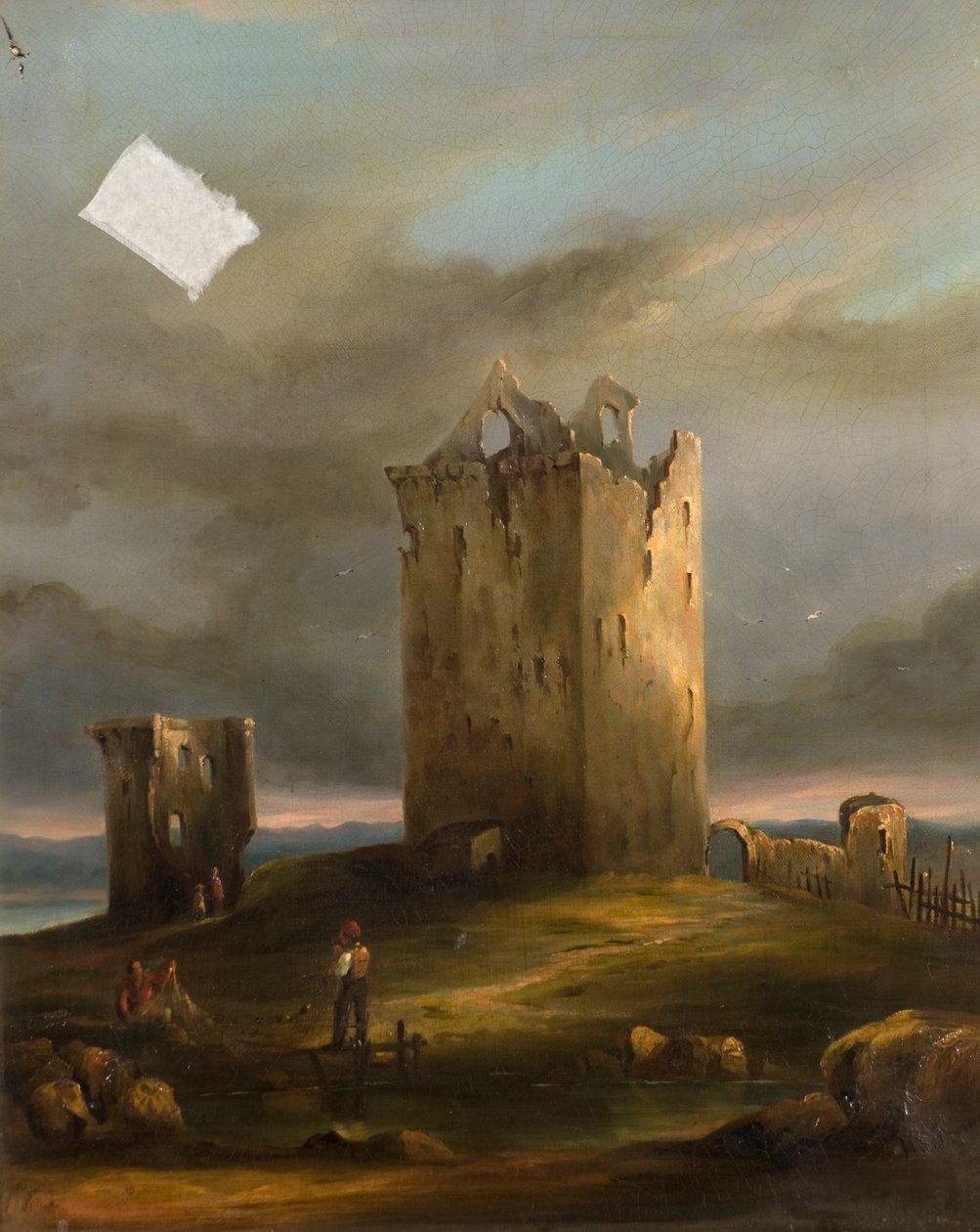 Broughty kastély romjai a Tay-on Keletre nézve, 1846 körül (olaj, vászon) alkotó: Horace G. Fenwick