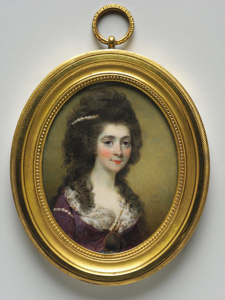 Női portré, Mrs. Close, 1786. alkotó: Horace Hone