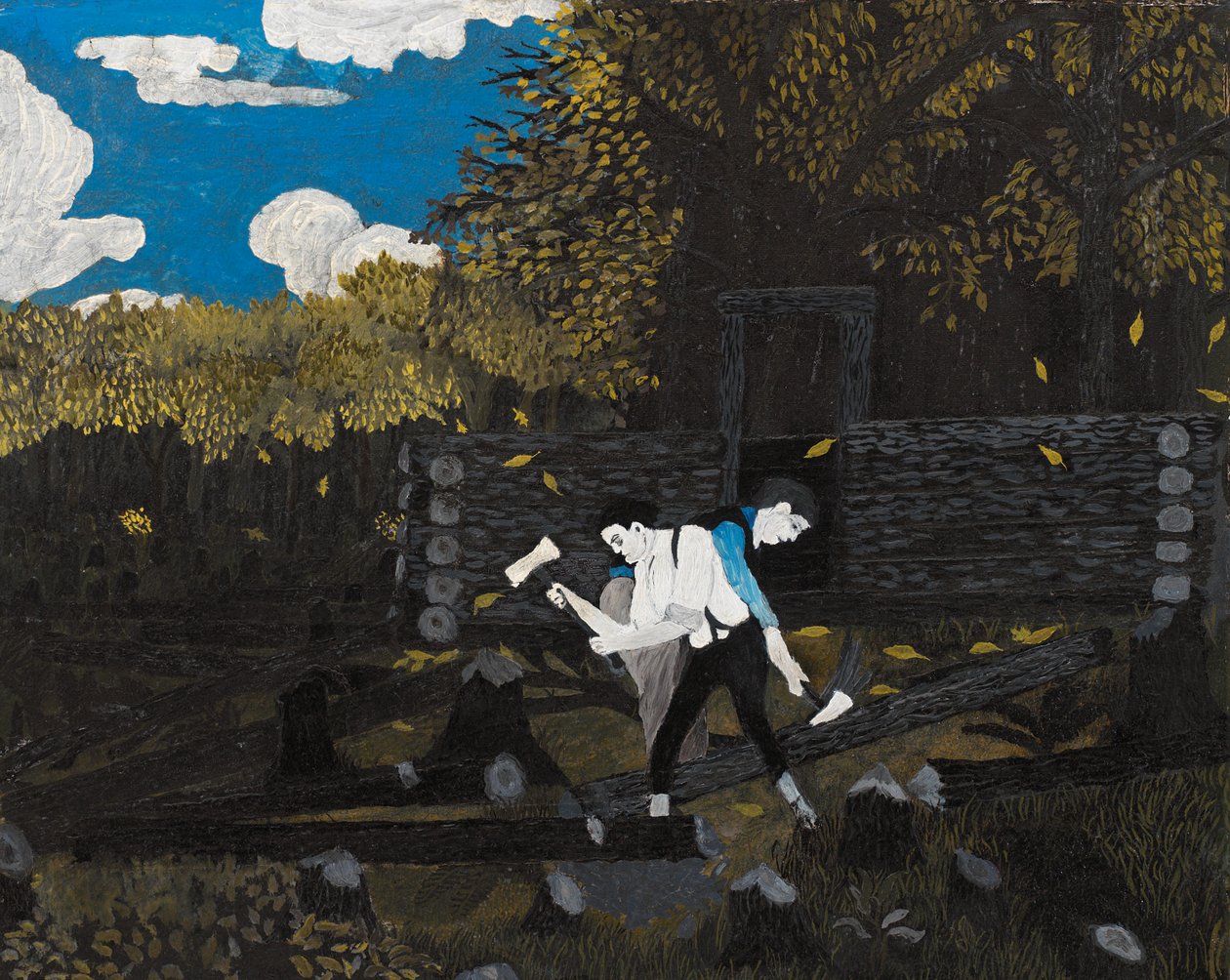 Abraham Lincoln és apja (olaj a panelen) alkotó: Horace Pippin