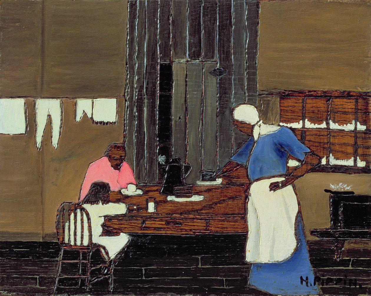 Vacsoraidő, 1940 körül (olaj a panelen) alkotó: Horace Pippin