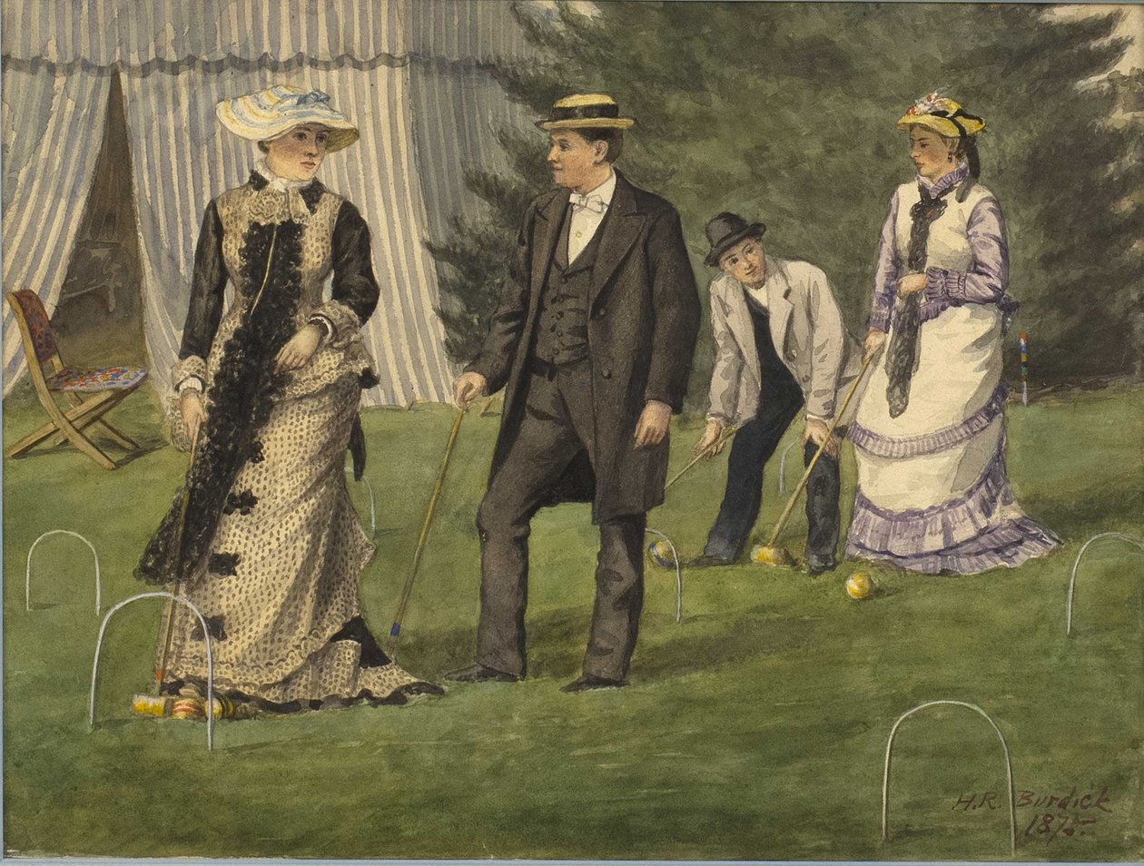 A krokett játék, 1875. alkotó: Horace Robbin Burdick