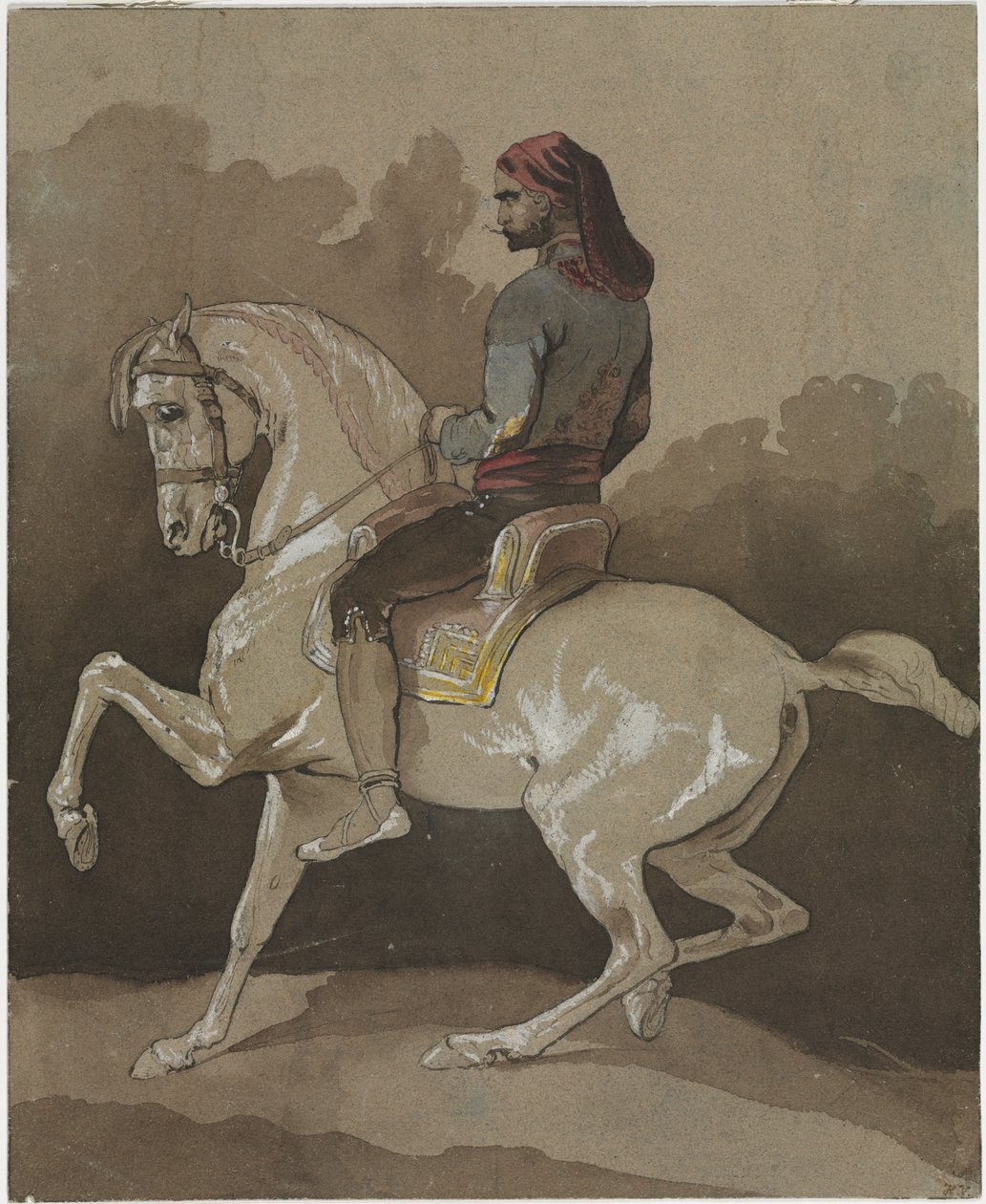 Arab lóháton alkotó: Emile Jean Horace Vernet