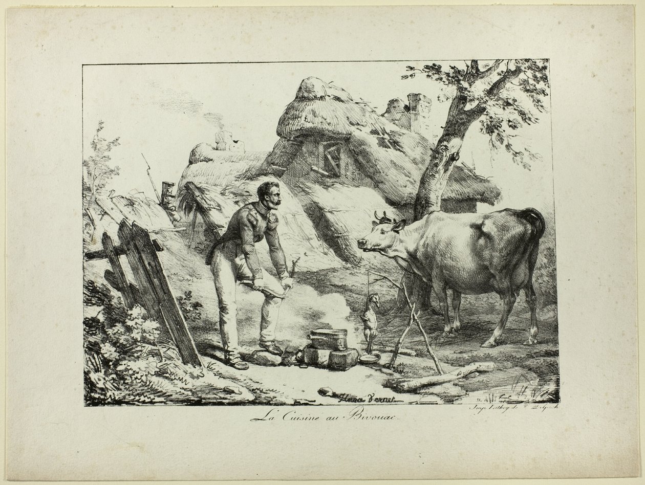 Bivouac konyha alkotó: Horace Vernet
