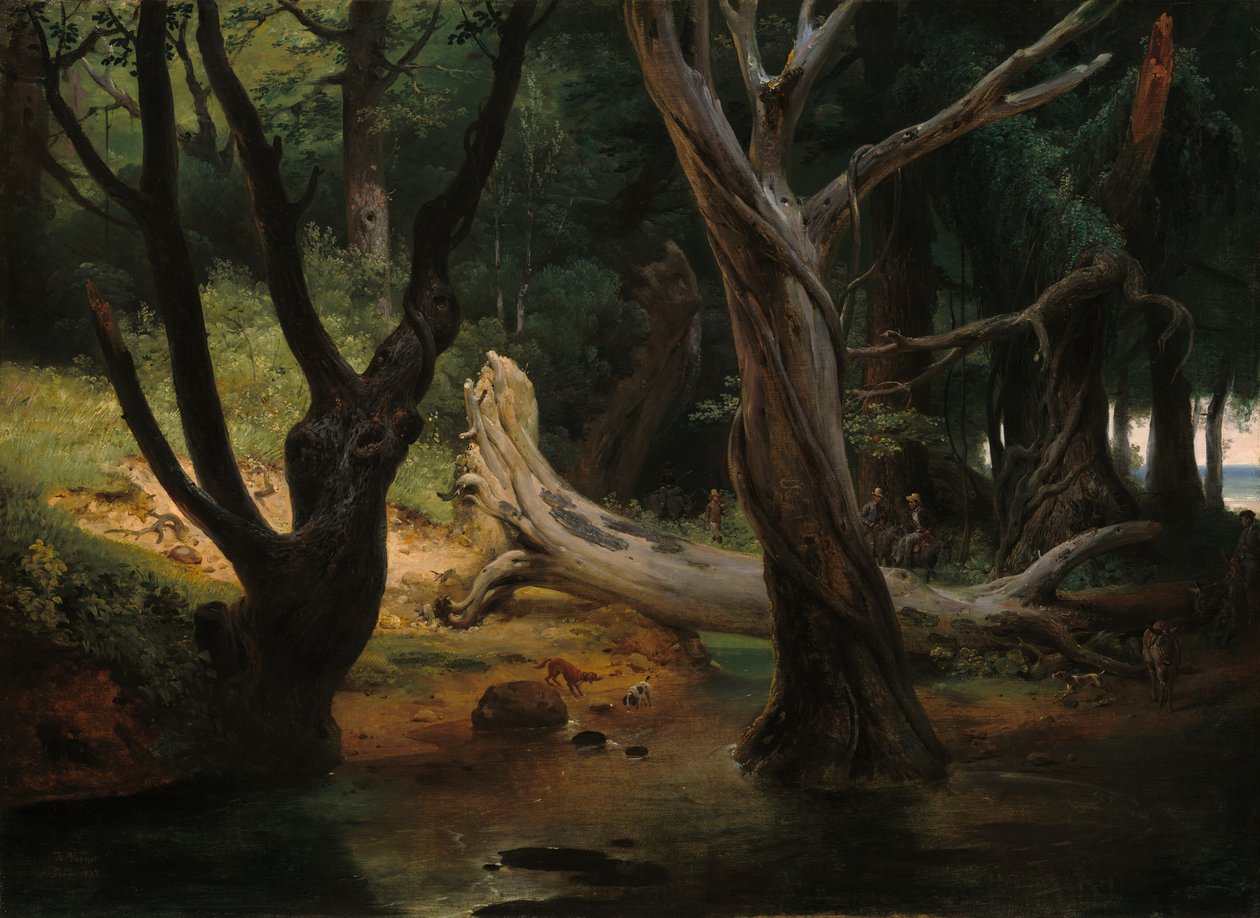 Indulás a Pontine-mocsarak vadászatára alkotó: Emile Jean Horace Vernet