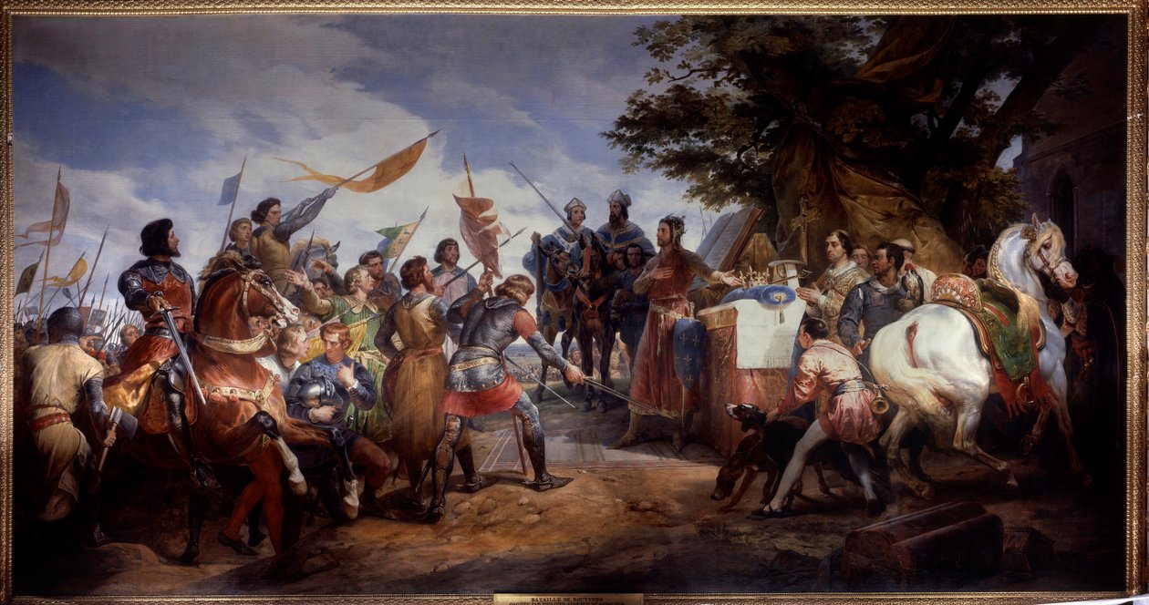Francia-angol háború (1202-1214): „” a bouvines-i csata 1214. július 27-én, Philippe Auguste játékba helyezi Franciaország koronáját”” Szembeszállt Philippe Auguste francia hadseregével IV. Othon flamandjai és welfjei ellen. . A francia győzelem döntő volt alkotó: Emile Jean Horace Vernet
