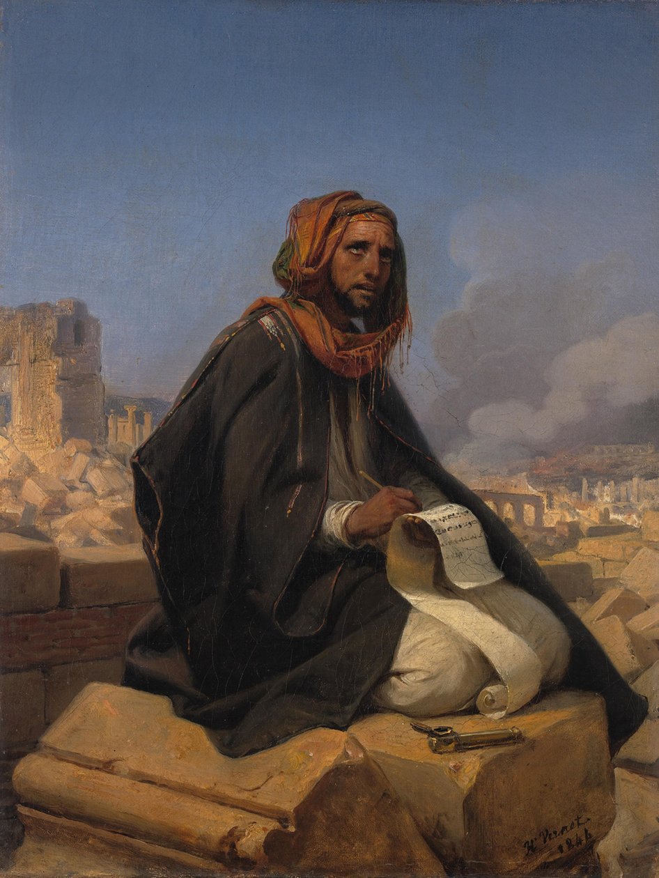 Jeremiás Jeruzsálem romjain alkotó: Horace Vernet
