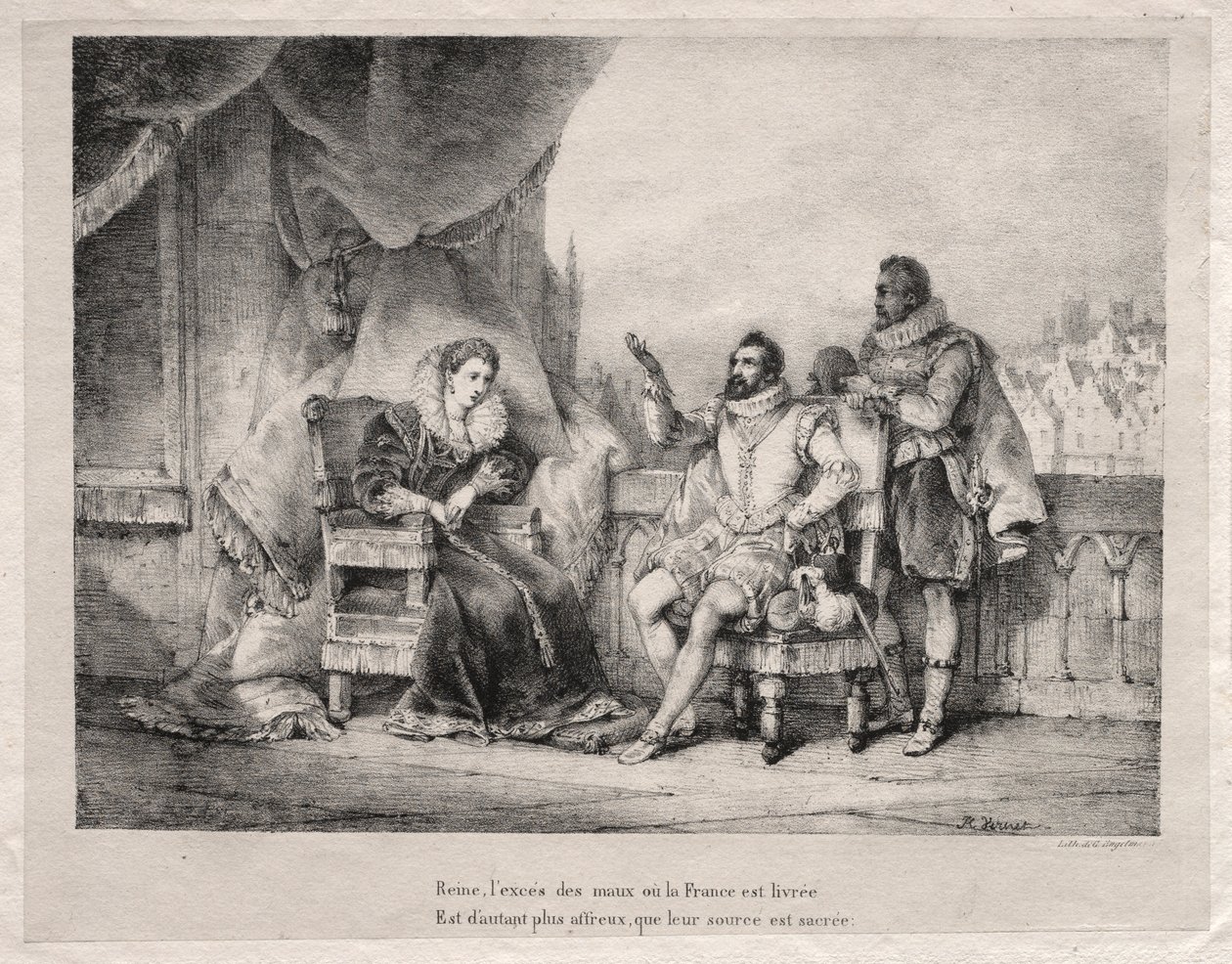 Marie de Medici és IV. Henrik francia. alkotó: Emile Jean Horace Vernet