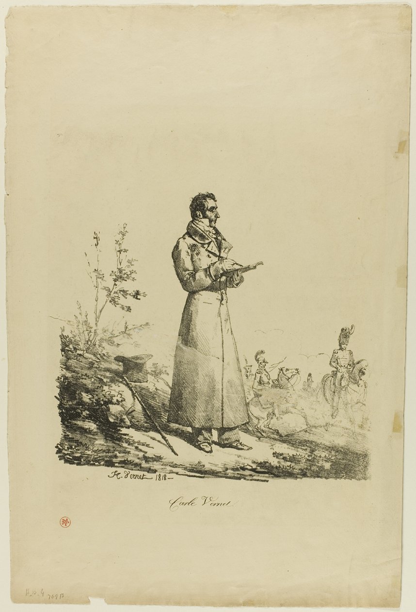 Carle Vernet portréja, álló és rajz alkotó: Emile Jean Horace Vernet