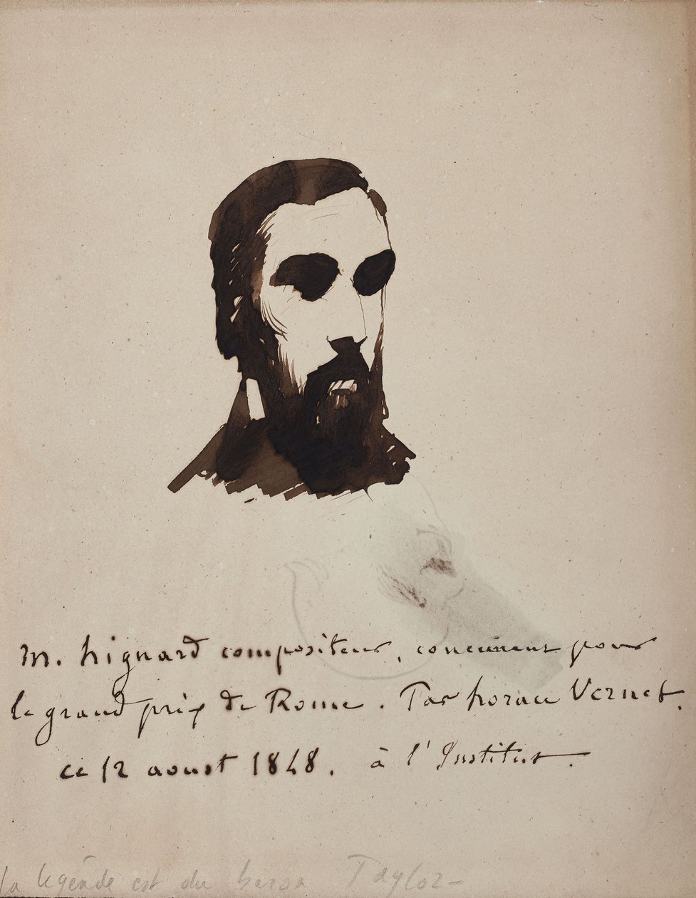 Aristide Hignard zeneszerző portréja 1822-1898, 1848. alkotó: Emile Jean Horace Vernet