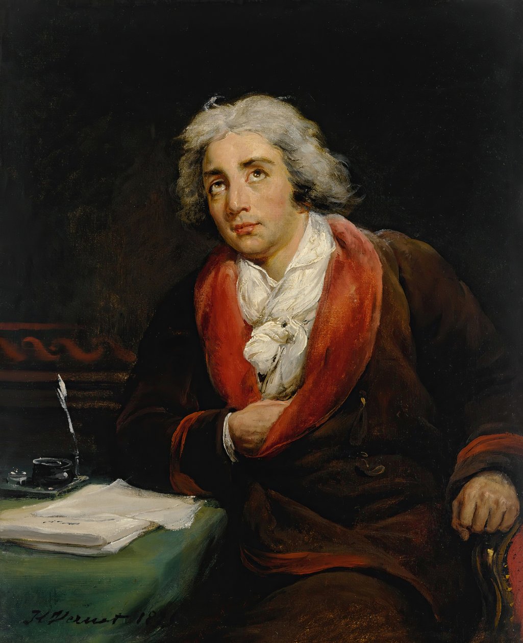 André Chénier költő portréja 1762-1794, 1825. alkotó: Emile Jean Horace Vernet