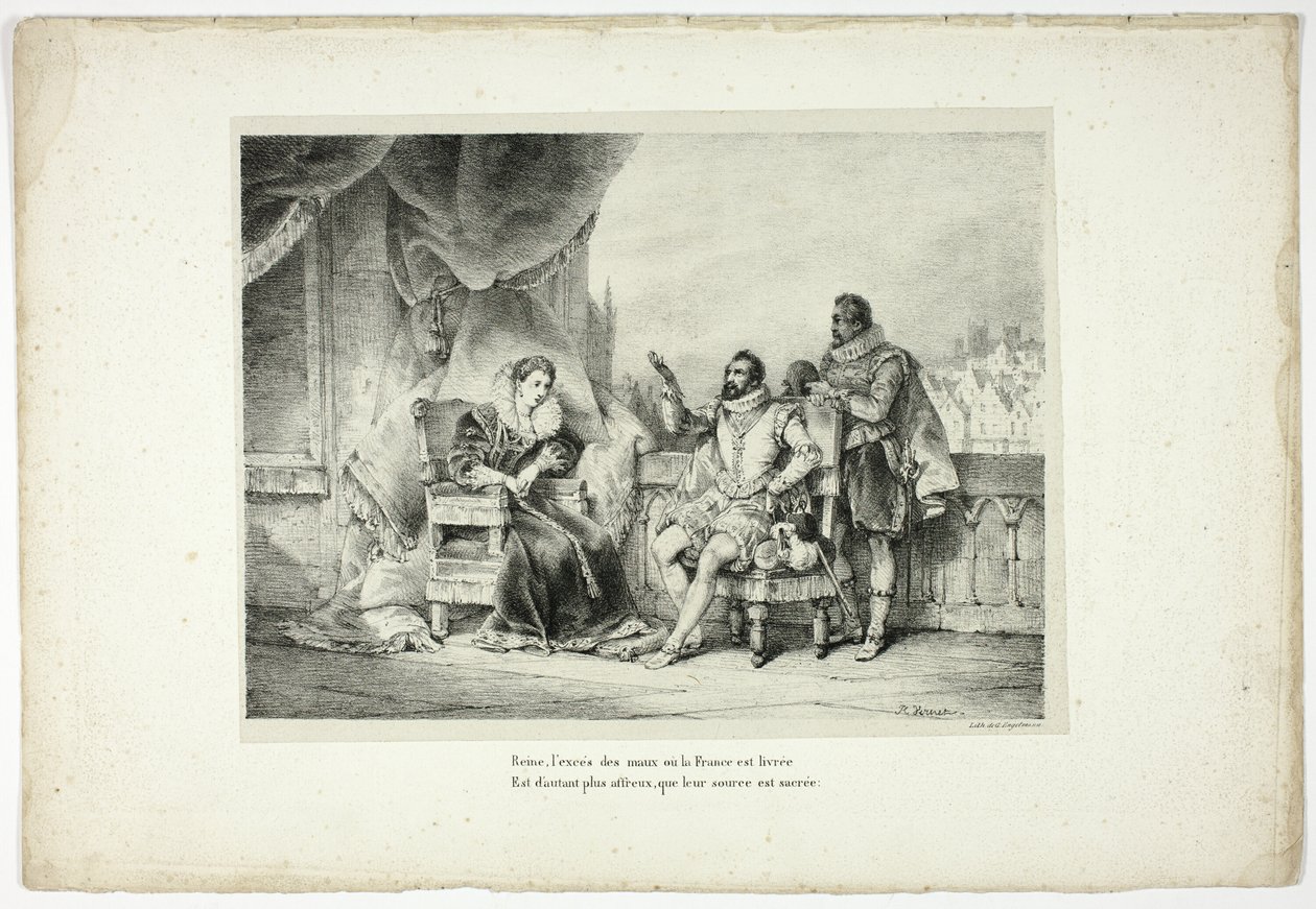 Királynő, a Franciaországot sújtó gonoszságok túlsúlya... alkotó: Horace Vernet