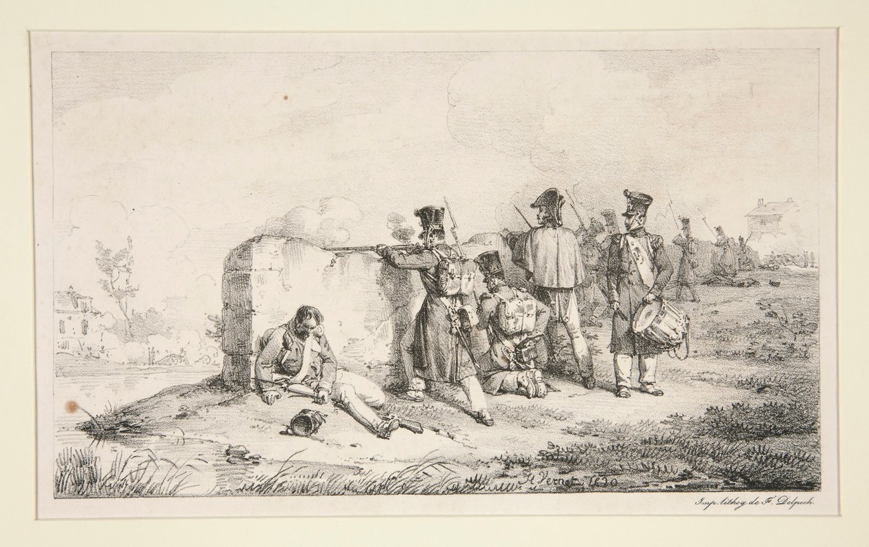 Katonák ütközetekben alkotó: Emile Jean Horace Vernet