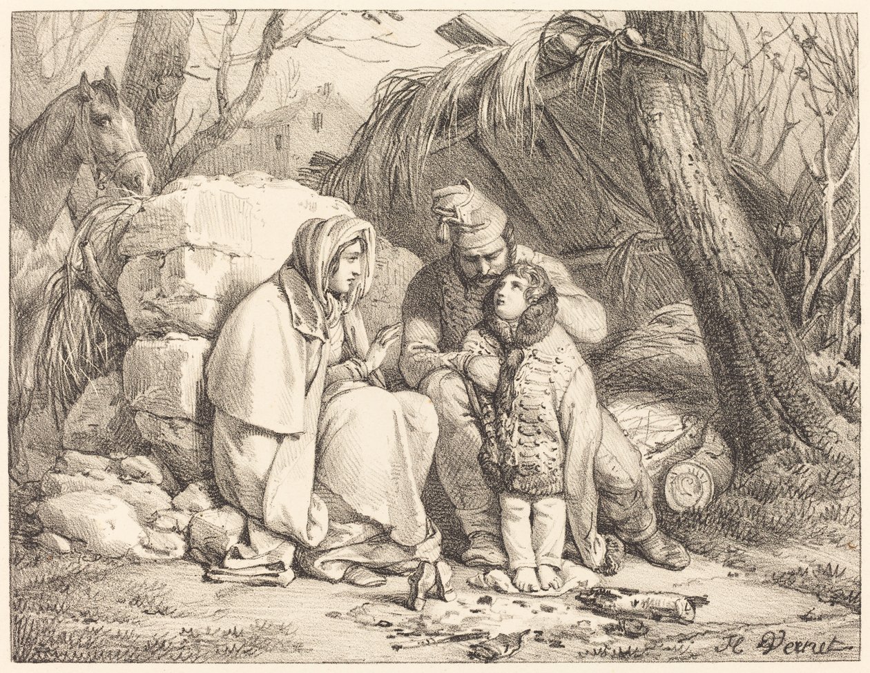 Katona családja táborozott alkotó: Emile Jean Horace Vernet