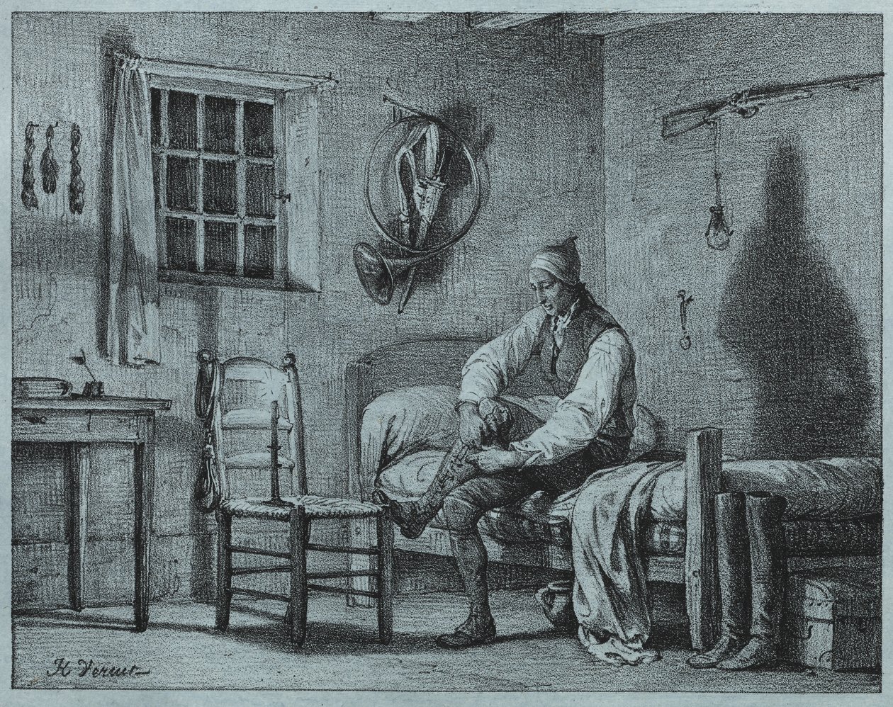 Limier szolgája, aki felkel az ágyból alkotó: Emile Jean Horace Vernet