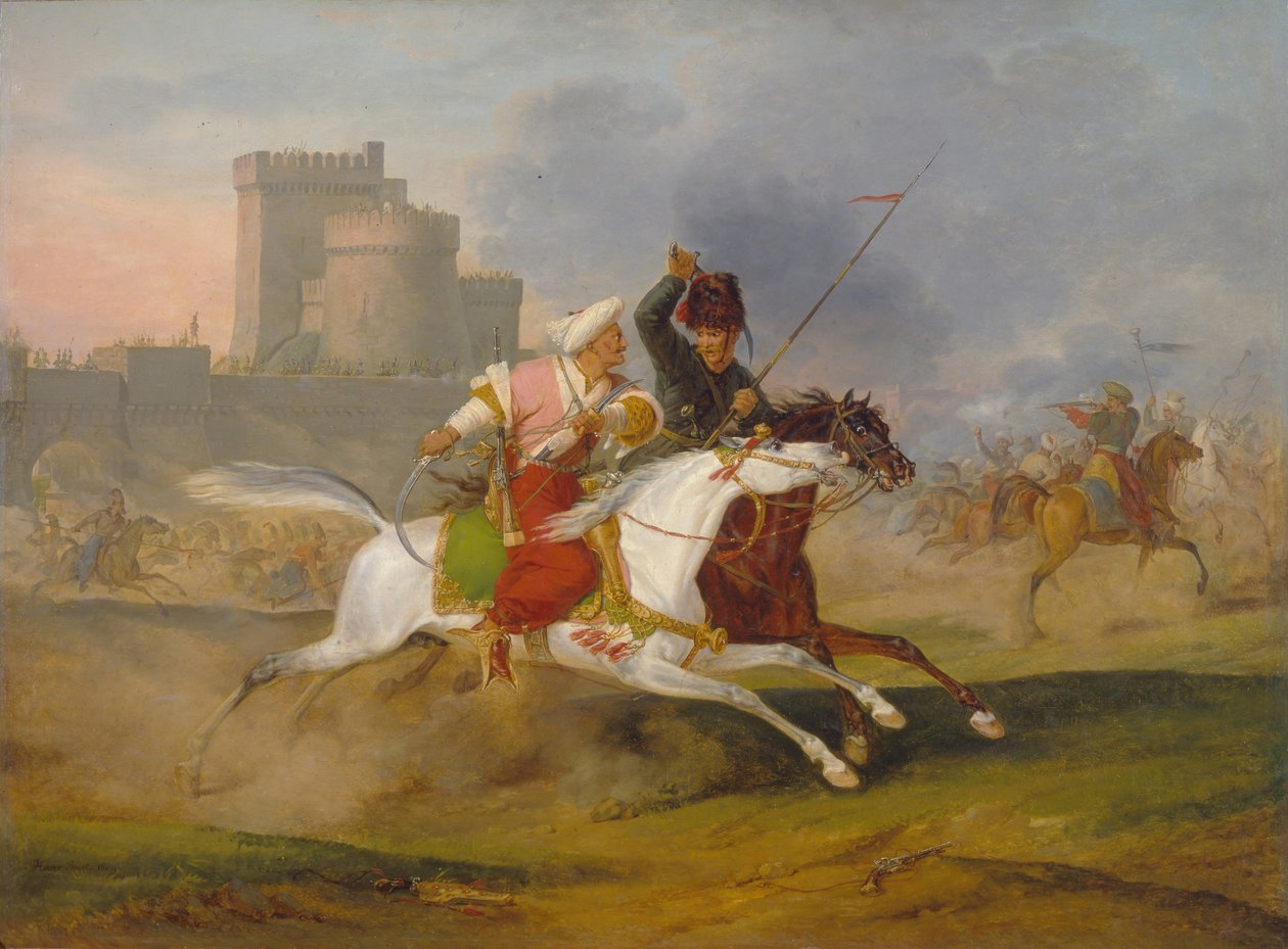 Török és kozák, 1809 alkotó: Emile Jean Horace Vernet