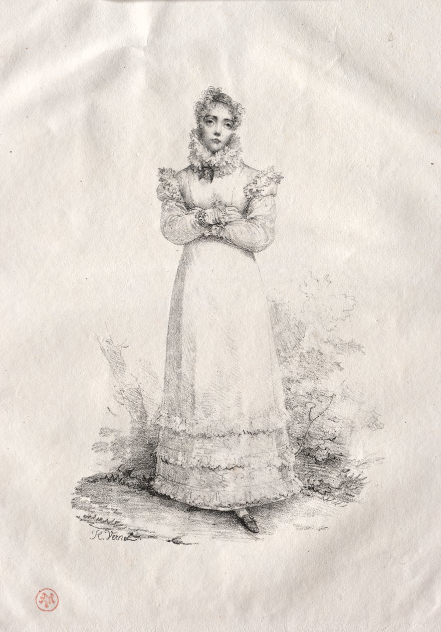 Fiatal Nő állt alkotó: Emile Jean Horace Vernet