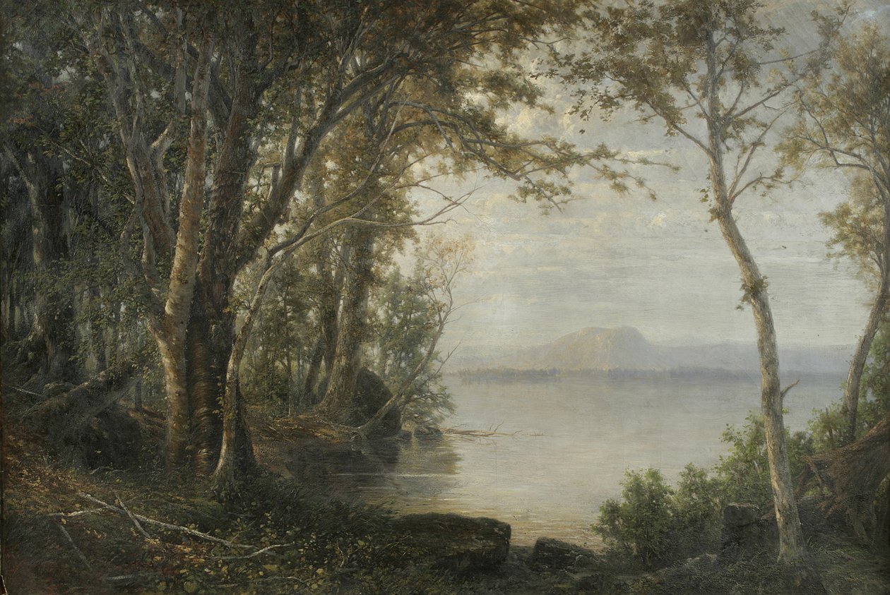 Katahdin hegy, táj a tóval és a hegyekkel alkotó: Horace Wolcott Robbins