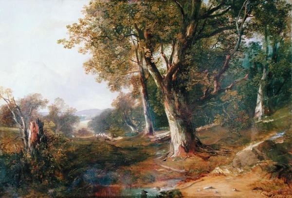 Erdős táj távoli kastéllyal, 1865 körül (olaj, vászon) alkotó: Horatio McCulloch