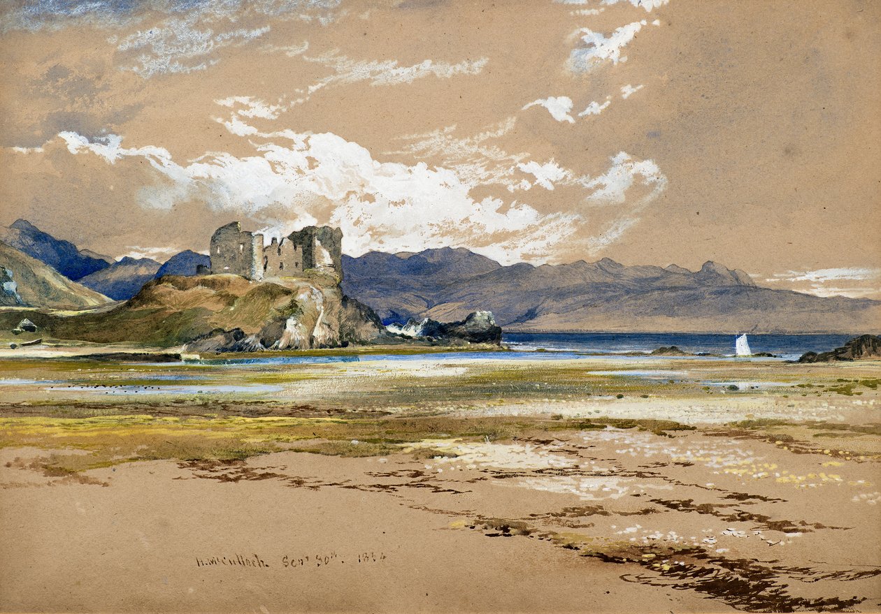 Knock Castle, Skye, 1834 körül (akvarell) alkotó: Horatio McCulloch