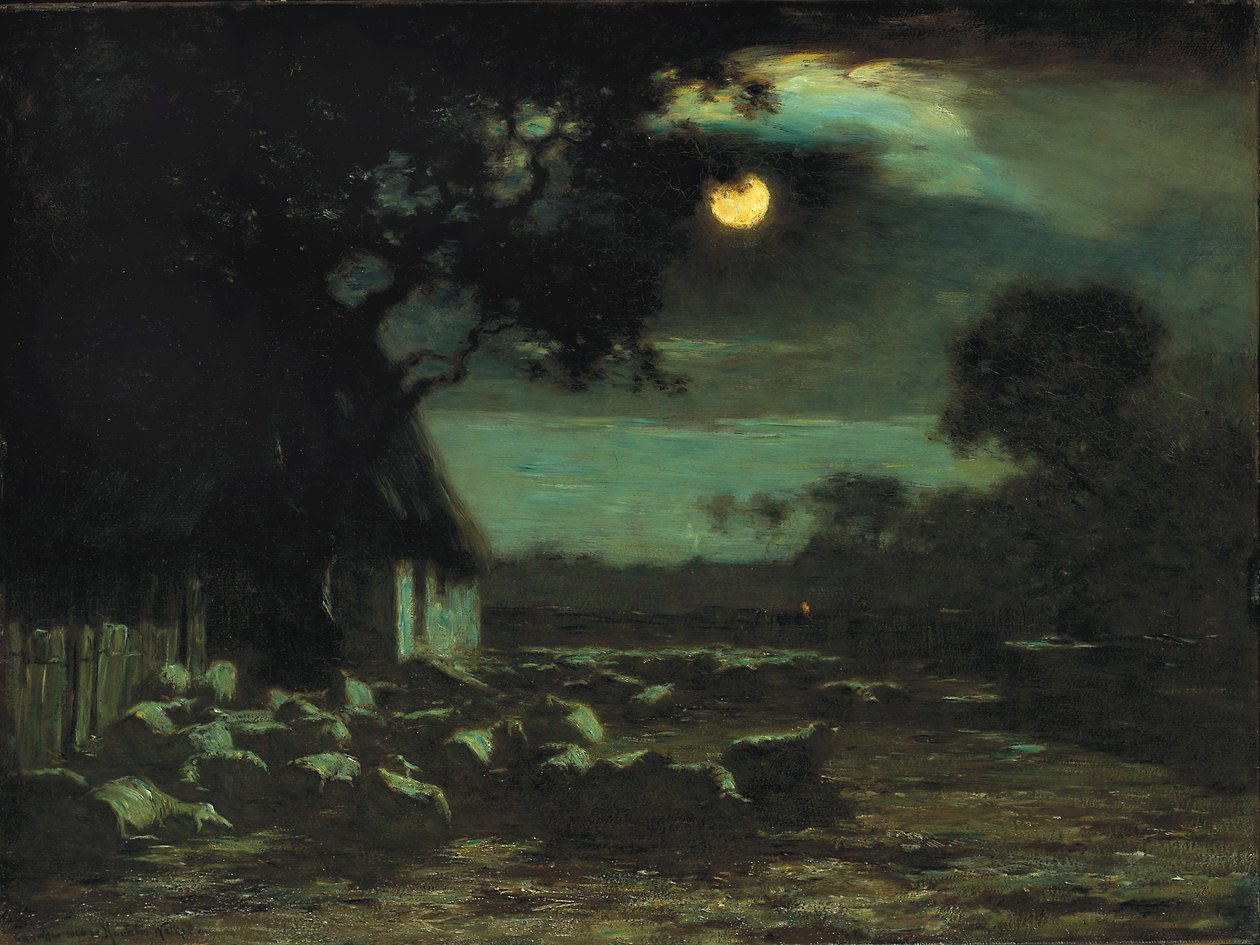 Sheepyard, Holdfény alkotó: Horatio Walker