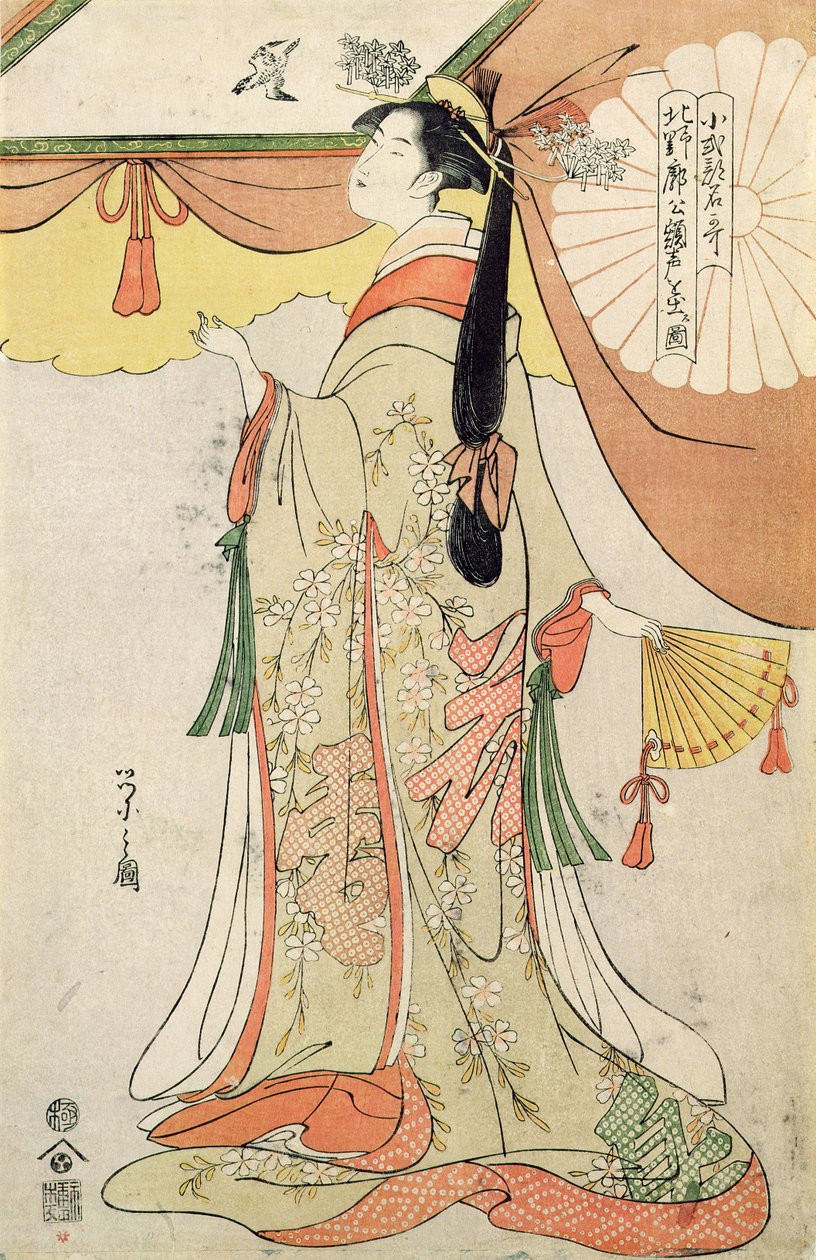 Ko-Shibuku költőnő (színes fatömbnyomat) alkotó: Hosoda Eishi
