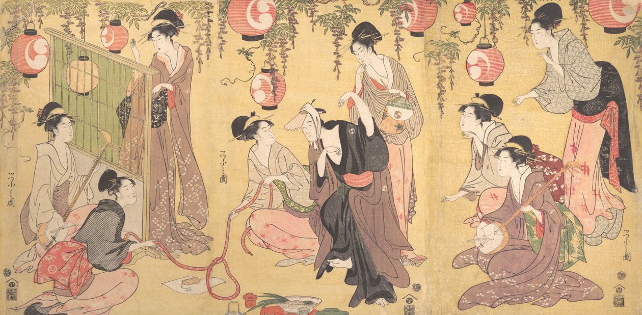 Yuranosuke paródiája a Pleasure Quarters-ben, kb. 1797. alkotó: Hosoda Eishi