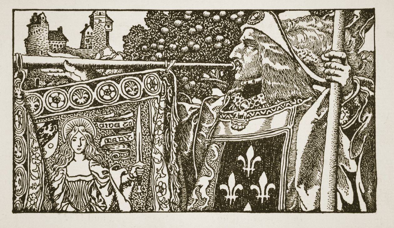 Illusztráció az „Artúr király és lovagjai története” című könyvből, 1903 alkotó: Howard Pyle
