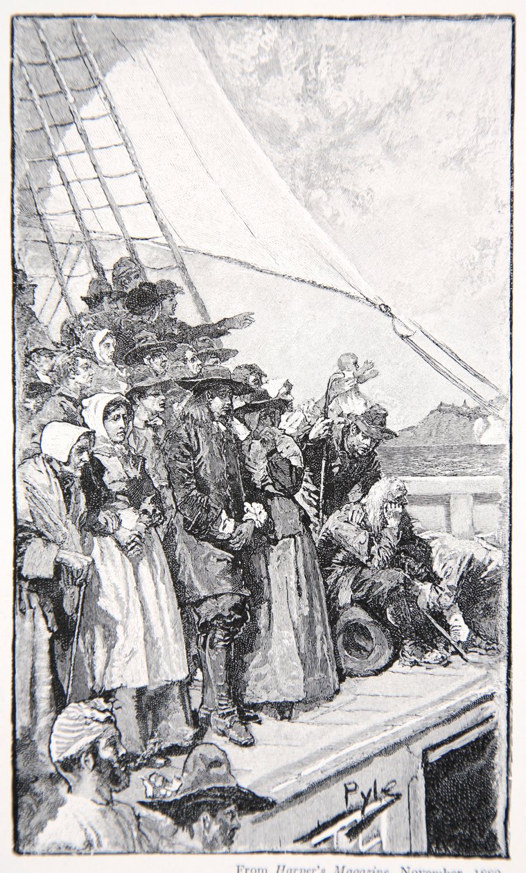 A "Welcome" indulása az Újvilágba, 1682 augusztusában alkotó: Howard Pyle