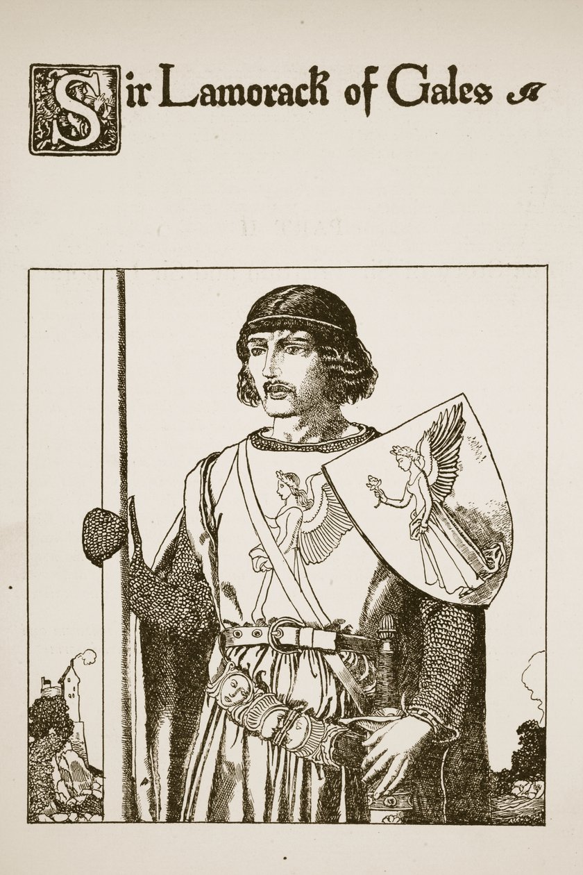 Sir Lamorack of Gales, illusztráció a "A kerekasztal bajnokainak története" című könyvből alkotó: Howard Pyle