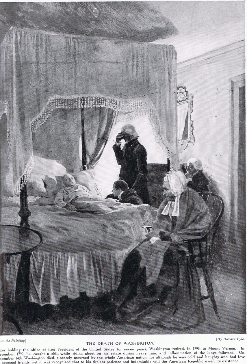 Washington halála Mount Vernonban, 1799. december 14 alkotó: Howard Pyle