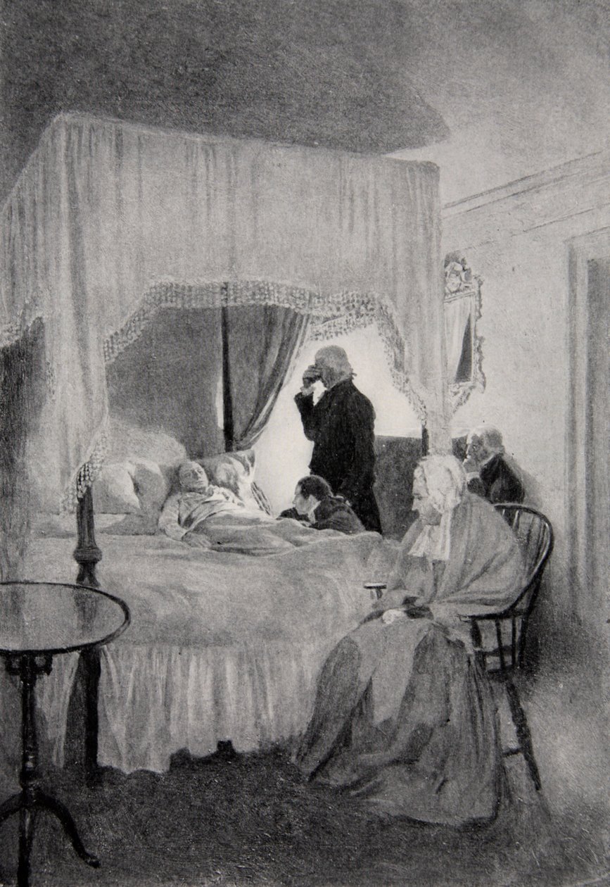 Washington halála Mount Vernonban, 1799. december 14 alkotó: Howard Pyle