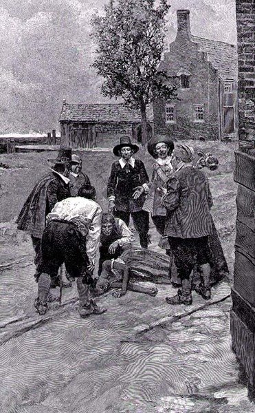 "Néhány szemlélődő azt mondta: "Részeg. Hamarosan elmúlik."" - illusztráció a "New York-i rabszolgakereskedőkből", Thomas A. Janvier, pub. a Harper