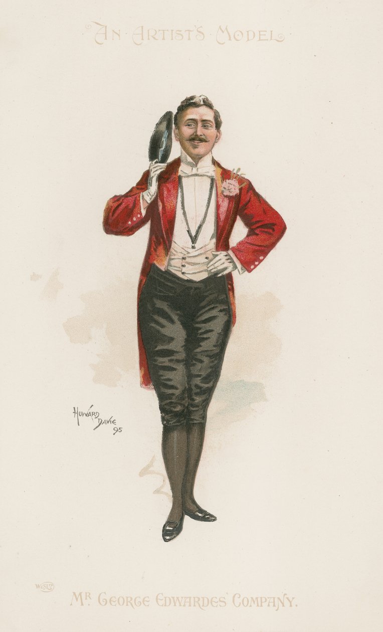 Egy ceremóniamester egész alakos portréja (színes litográfia) alkotó: Howard Davie
