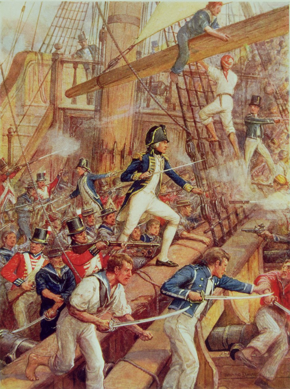 Horatio Nelson (1758-1805) a „San Nicholas” fedélzetén alkotó: Howard Davie