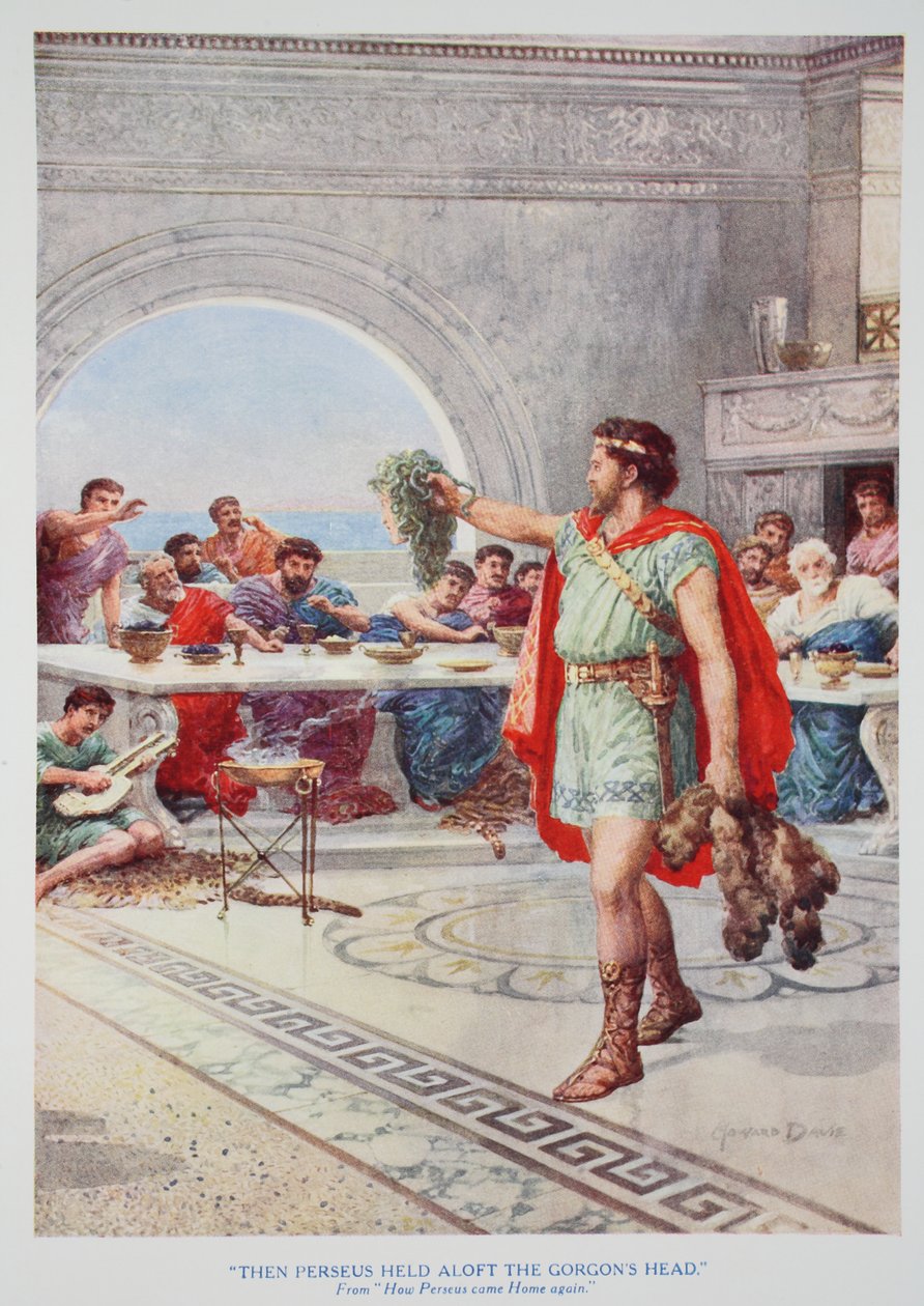 „Akkor Perszeusz a magasba emelte a Gorgon fejét” (színes litho) alkotó: Howard Davie