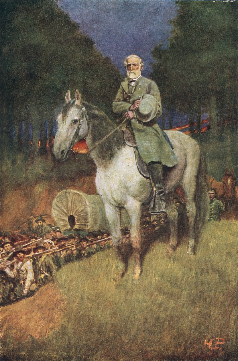 Lee tábornok a híres töltőjén, a „Traveller”, illusztrációja A.R.H. „General Lee as I Knew Him” című művéből. Ranson, kocsma. a Harper