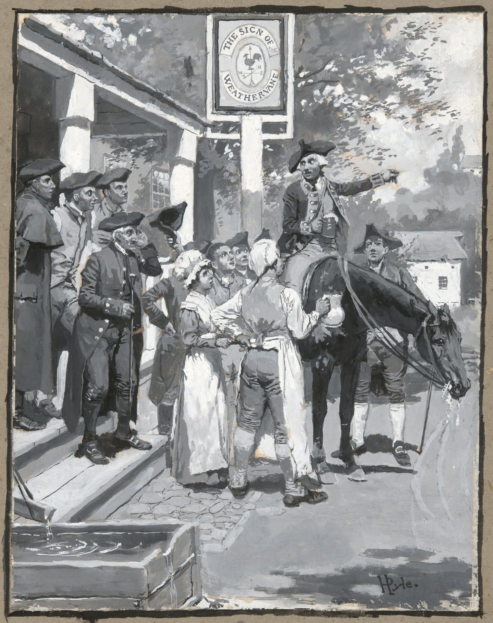 Megáll a szélvész jelénél, rajzolva a vers illusztrációját alkotó: Howard Pyle
